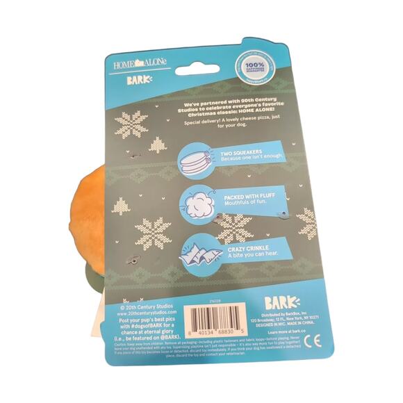 BARK Home Alone Size XS/S Little Nero’s Pizza Set 2 Mini Dog Toys Squeak Crinkle - Picture 5 of 5